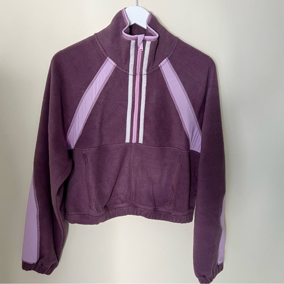 Free People Movement So Fly Half Zip Purple Boysenberry Combo Sweatshirt - Picture 9 of 16